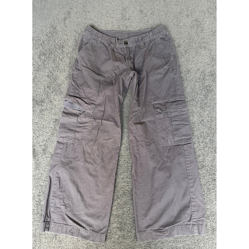 J Galt Gray Ripstop Cargo Pants‎ Wide Leg Utility Workwear Trousers Women Small